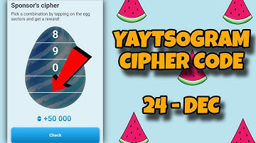 Yaytsogram Daily Cipher Code 24 December 2024 | Today Yatsogram Cipher | Yatsogram Cipher  AGP
