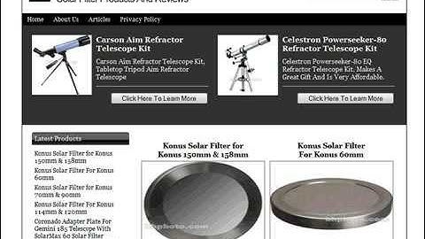 Solar Filter For Your Telescope