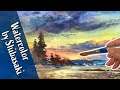 [Eng sub] Watercolor painting of Morning glow view / Japan Landscapes / creative scenery/Calming art