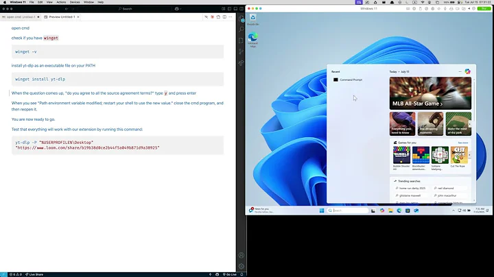 'yt-dlp' is not recognized as an internal or external command, operable program or batch file.
