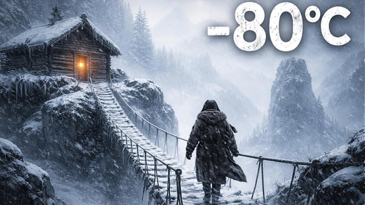 A 90-year-old widow | Building a Cabin and Rope Bridge at -80°C | Yakutia Survival
