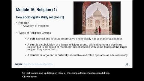 WGU C273: Introduction to Sociology / Unit 5 Cohort Video default