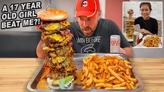 A 17 Year Old Girl Has the Record for Chuck’s Monster Burger Challenge in Ho Chi Minh, Vietnam!!
