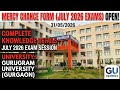 Gurugram University Mercy Chance 2026 || Last Date & Fee Details Full Details Video July 2026 Exam