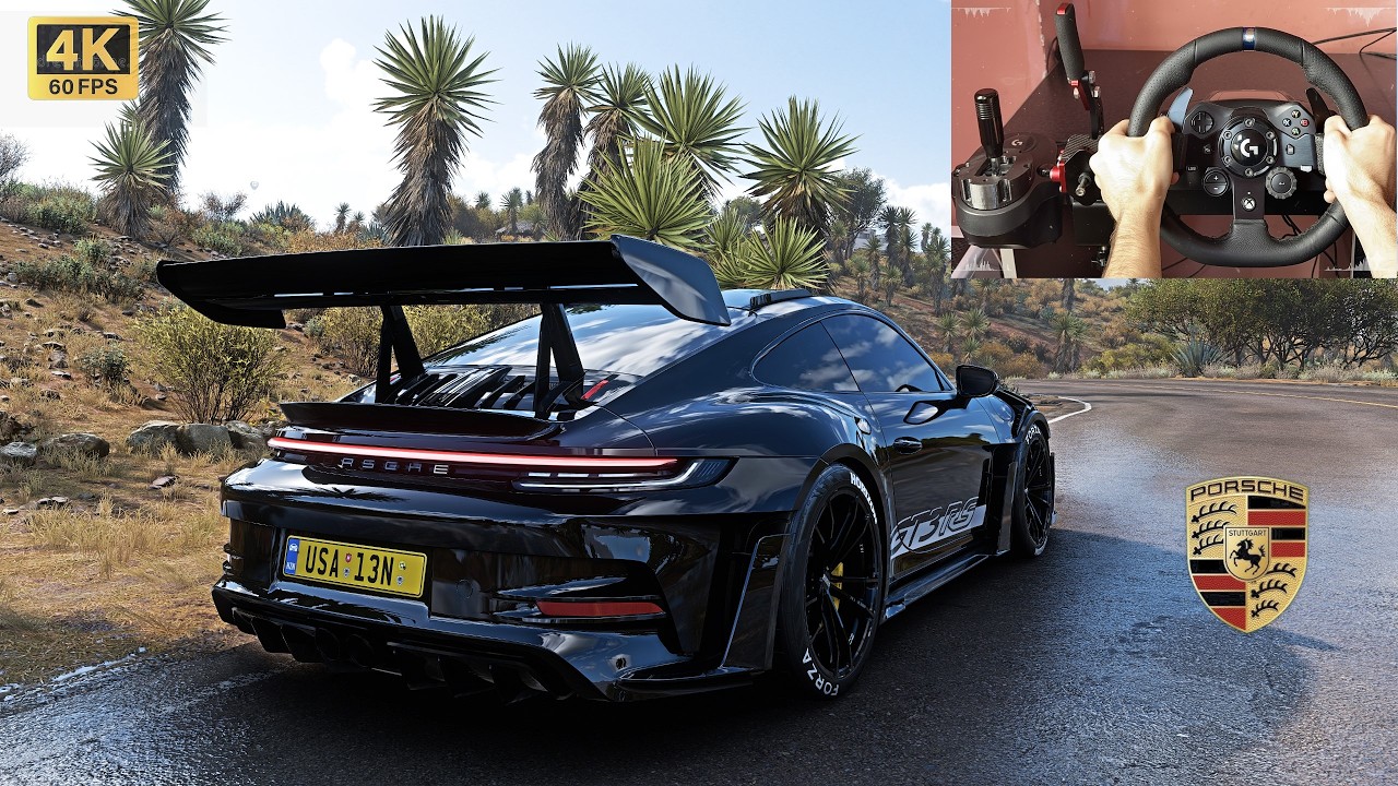 Porsche 911 GT3 RS | Forza Horizon 5 Steering Wheel Gameplay