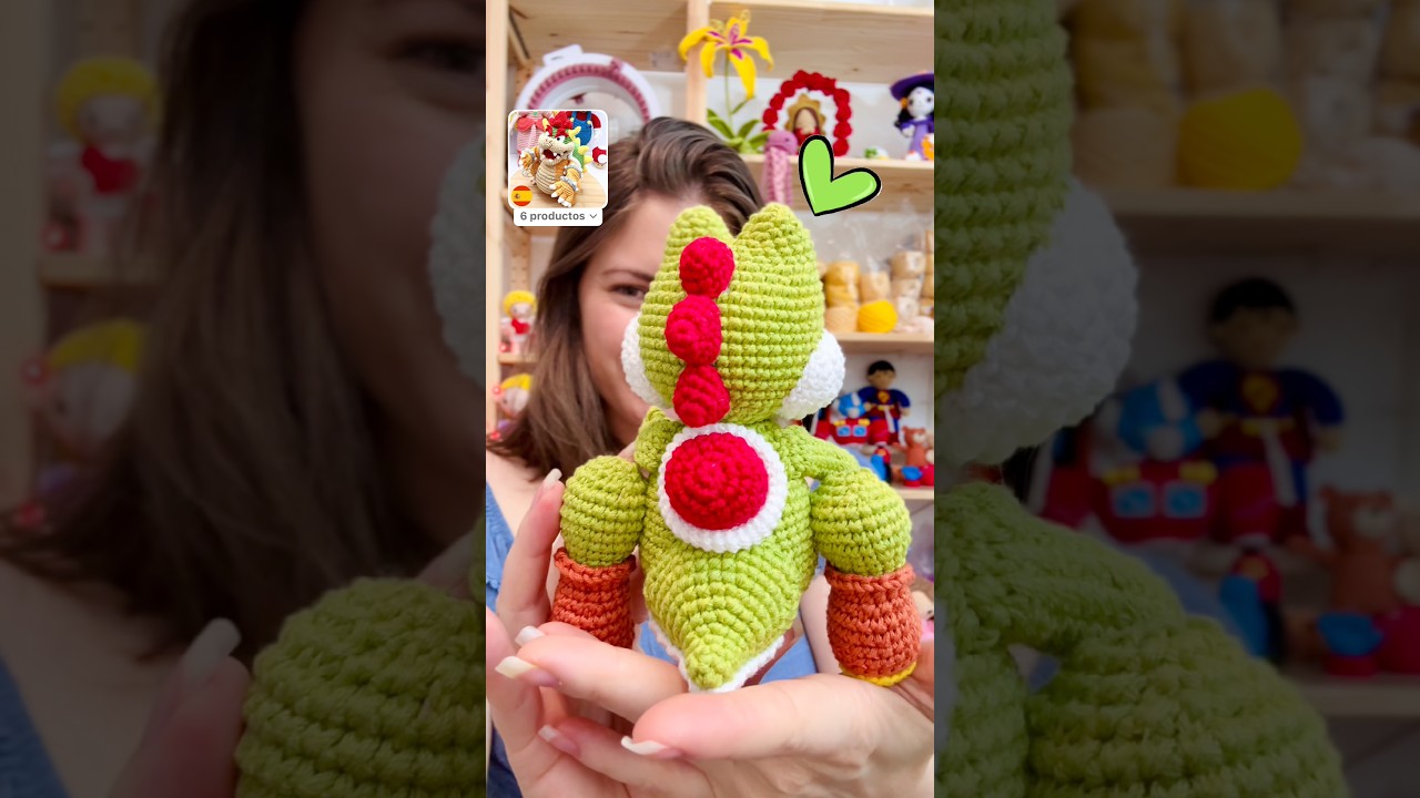 Llego Yoshi, pero tiene un pequeño defecto, antes no lo vi, adivinas? #crochet #amigurumi #nintendo
