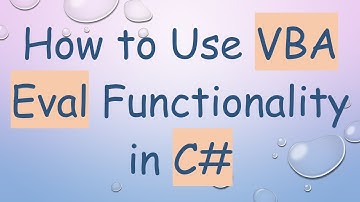 How to Use VBA Eval Functionality in C#