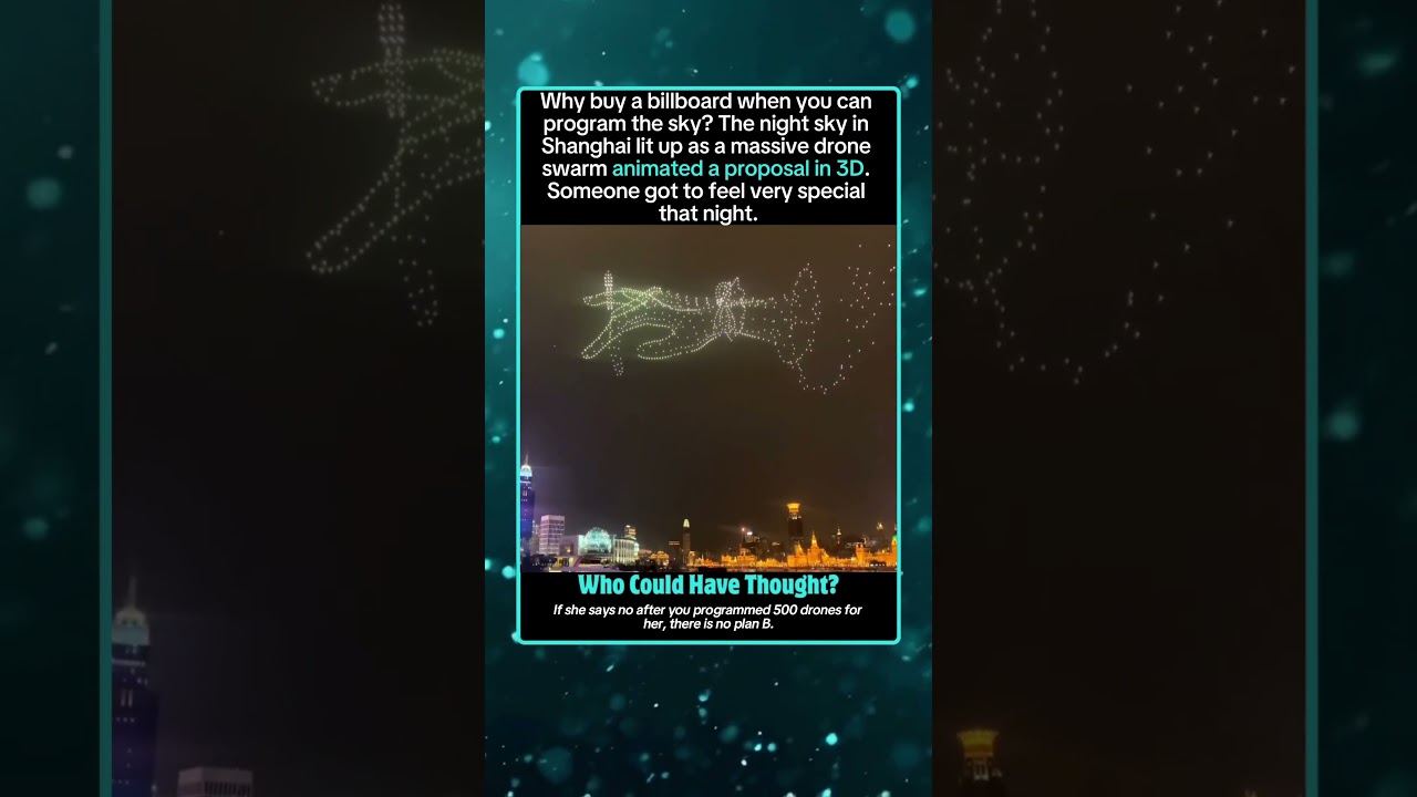 Drone Light Show Marriage Proposal