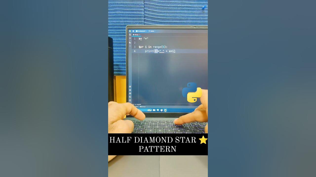 HALF DIAMOND STAR PATTERNS IN PYTHON PROGRAMMING #diamond #python # ...