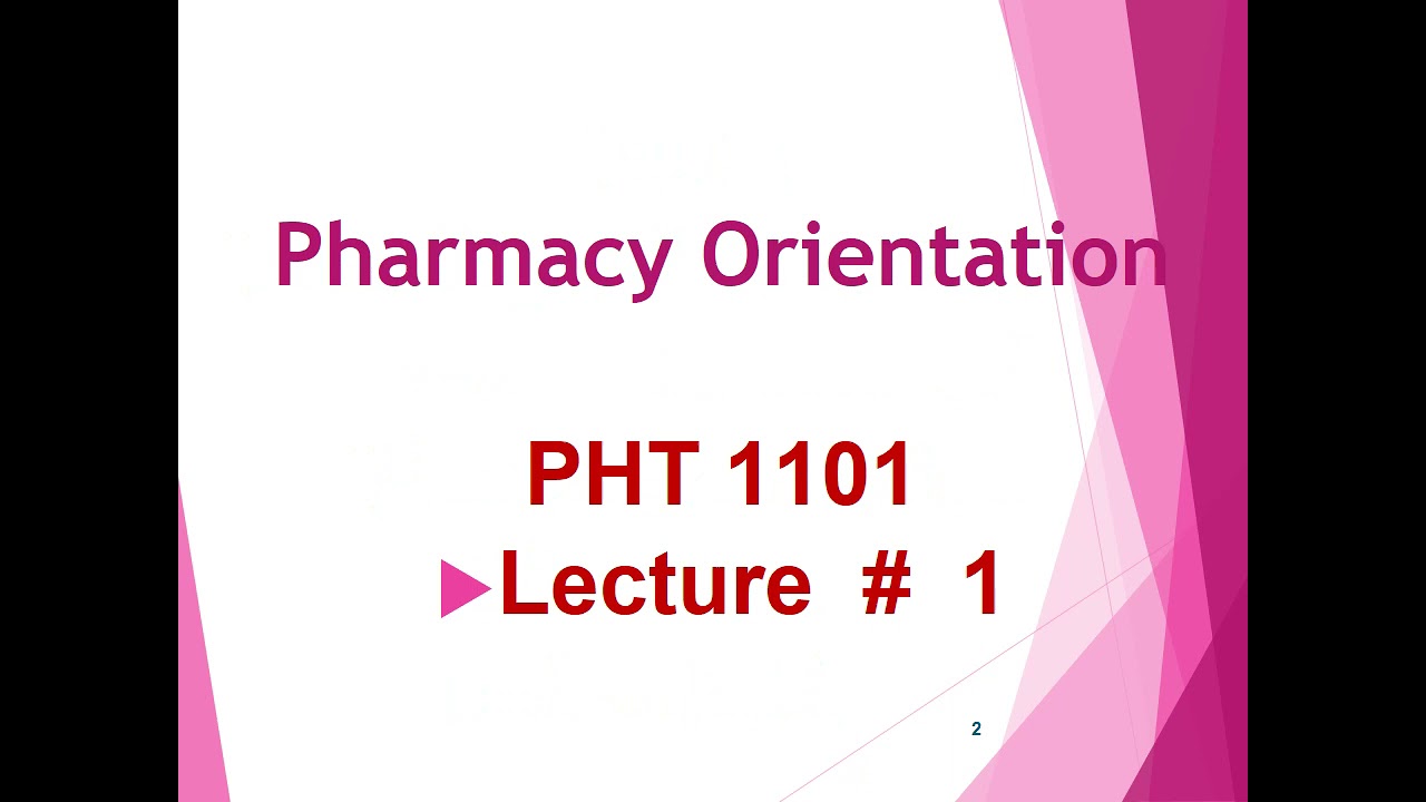 كورس التوجه الصيدلي _ المحاضره الاولي / orientation lec 1