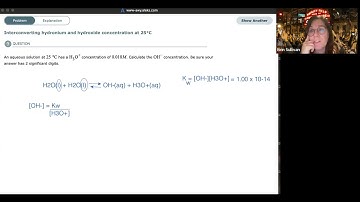Interconverting Hydronium and Hydroxide Concentration at 25C