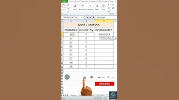 MOD function #excel #shortsvideo #shorts