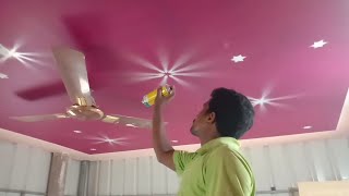 3D ceiling painting ideas for moon light and star 3D paint design #shorts