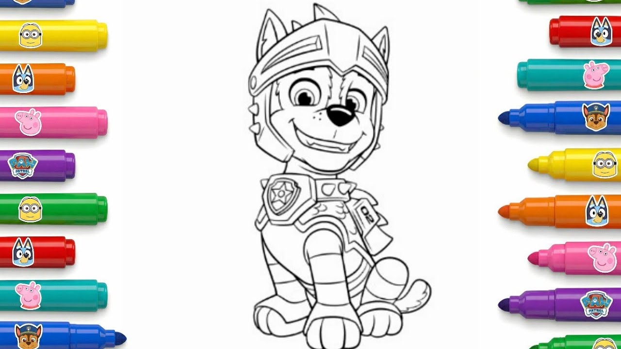 Paw Patrol Cartoon Characters Drawing | Kids Art Drawing Tutorial