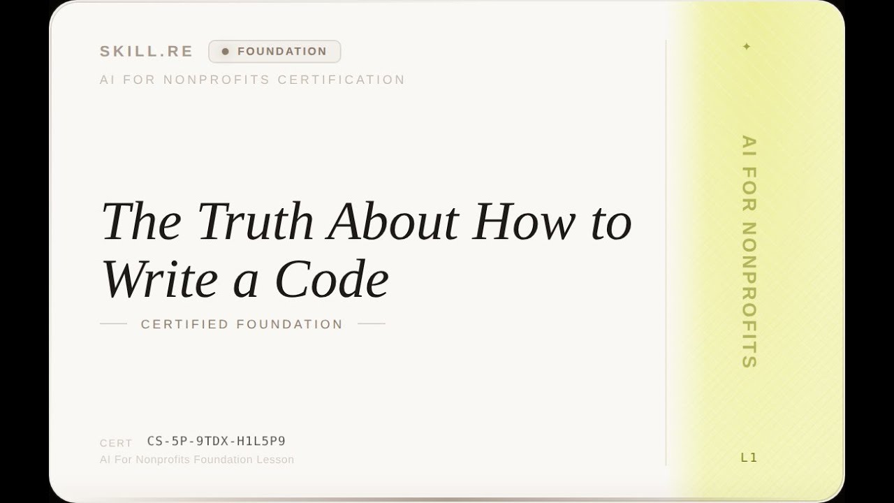 AI for Nonprofits: The Truth About How to Write a Code - YouTube