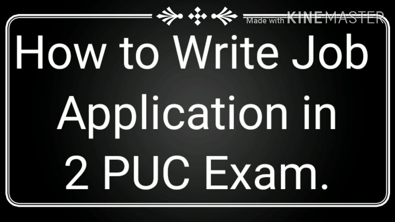 application letter 2nd puc