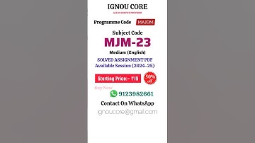 MJM 23 Solved Assignment PDF 2024-25 in English, MAJDM program MJM-23 Solved assignments