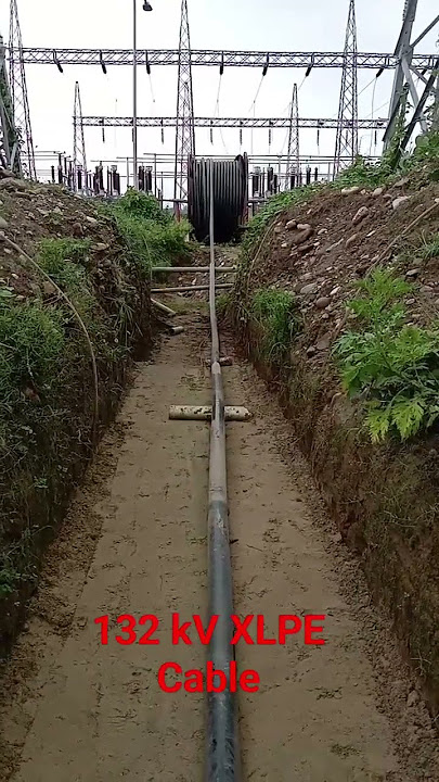 ⚡132 kV XLPE cable laying in buried trench #powertransmission #substation #electrical #viral#share