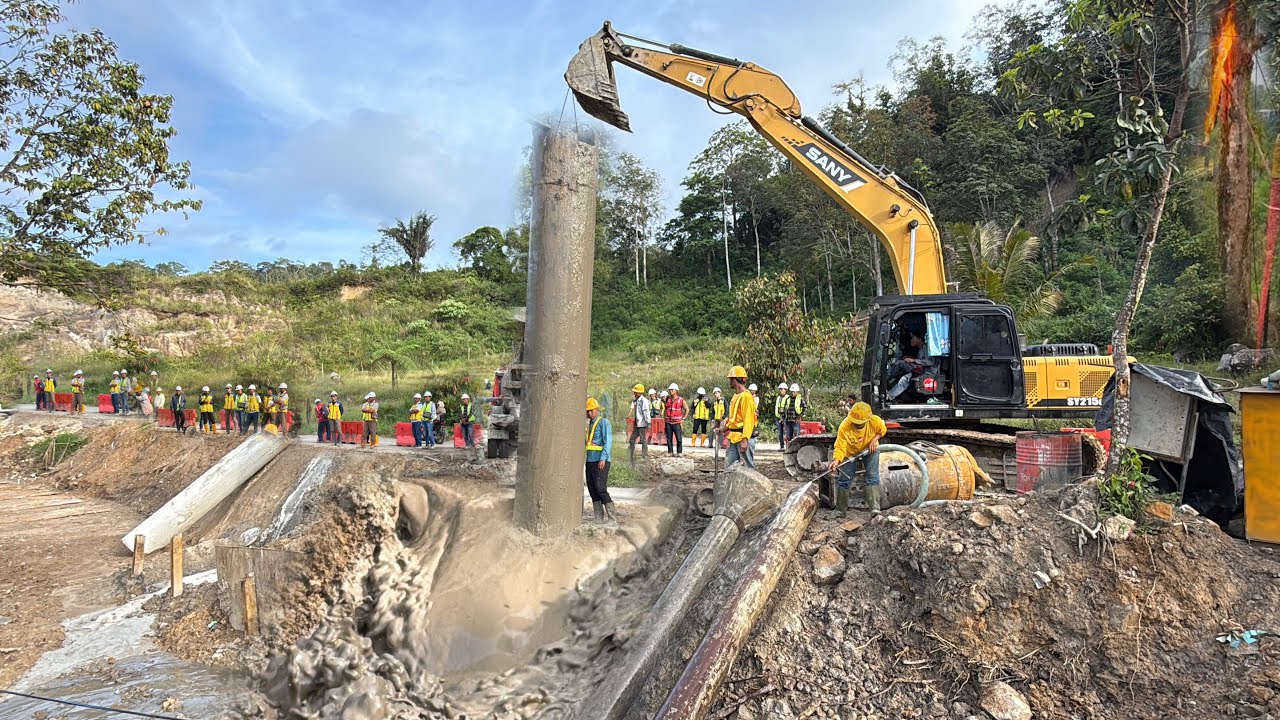 MANDOR KECEWA‼️BUKAN CUMA AIR,KALI INI BANYAK SEMEN CORAN TERBUANG || PENGECORAN BOREPILE !