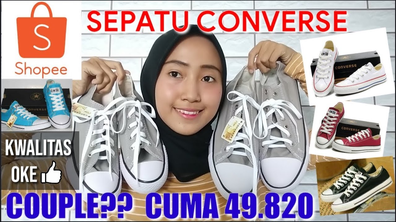 HAUL SHOPEE SEPATU MURAH DAN KEREN | SEPATU CONVERSE 40 RIBUAN #