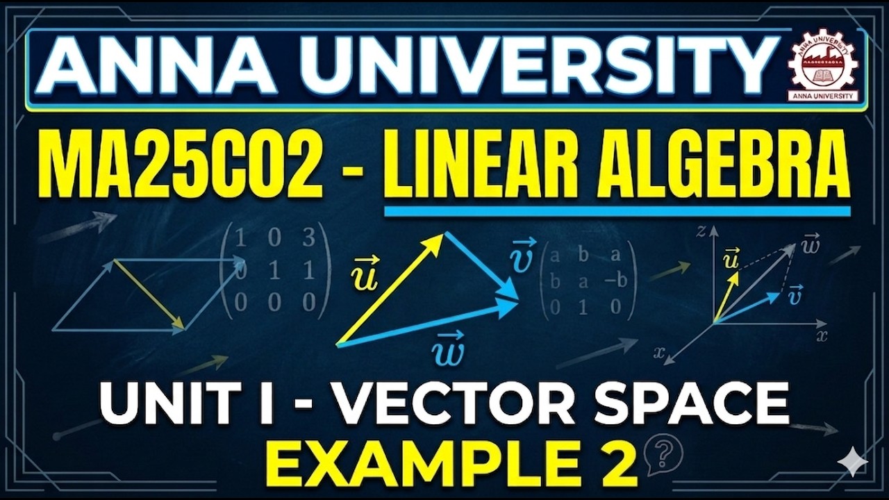 Linear Algebra: Vector Space Example 2 📚 💡 | (1,x1)+(1,x2) = ( 1, x1+x2 ...