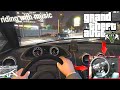 GTA V - riding with music, night city (steering wheel, first person) Part 4.