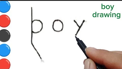 How to draw boy turn word into boy | drawing for kids | Easy Boy drawing step by step | #cartooning