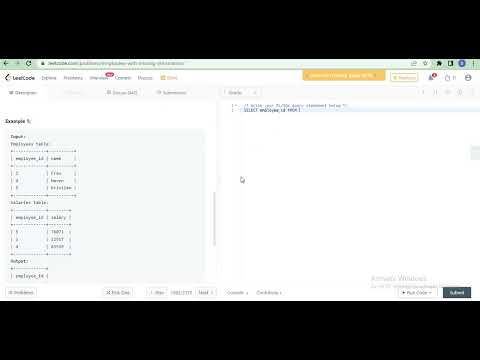 LeetCode || SQL Study Plan || Employees with Missing information