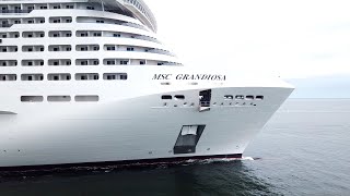 MSC GRANDIOSA - First sea trial - Premier essai en mer - 4K Drone exclusive video