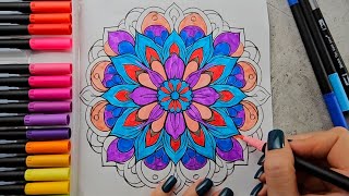Vibrant Mandala Coloring ✨🎨 | Relaxing ASMR with Beautiful Music | Adult Coloring News