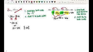 M1 Notes:  Solving Multi-Step Equations part 2 (2022-2023)