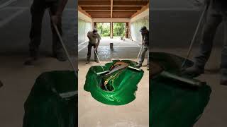 Luxury Ocean Epoxy Floor 🌊🔥 #epoxy #epoxyflooring #asmr #epoxyfloor #transformation #flooring #usa