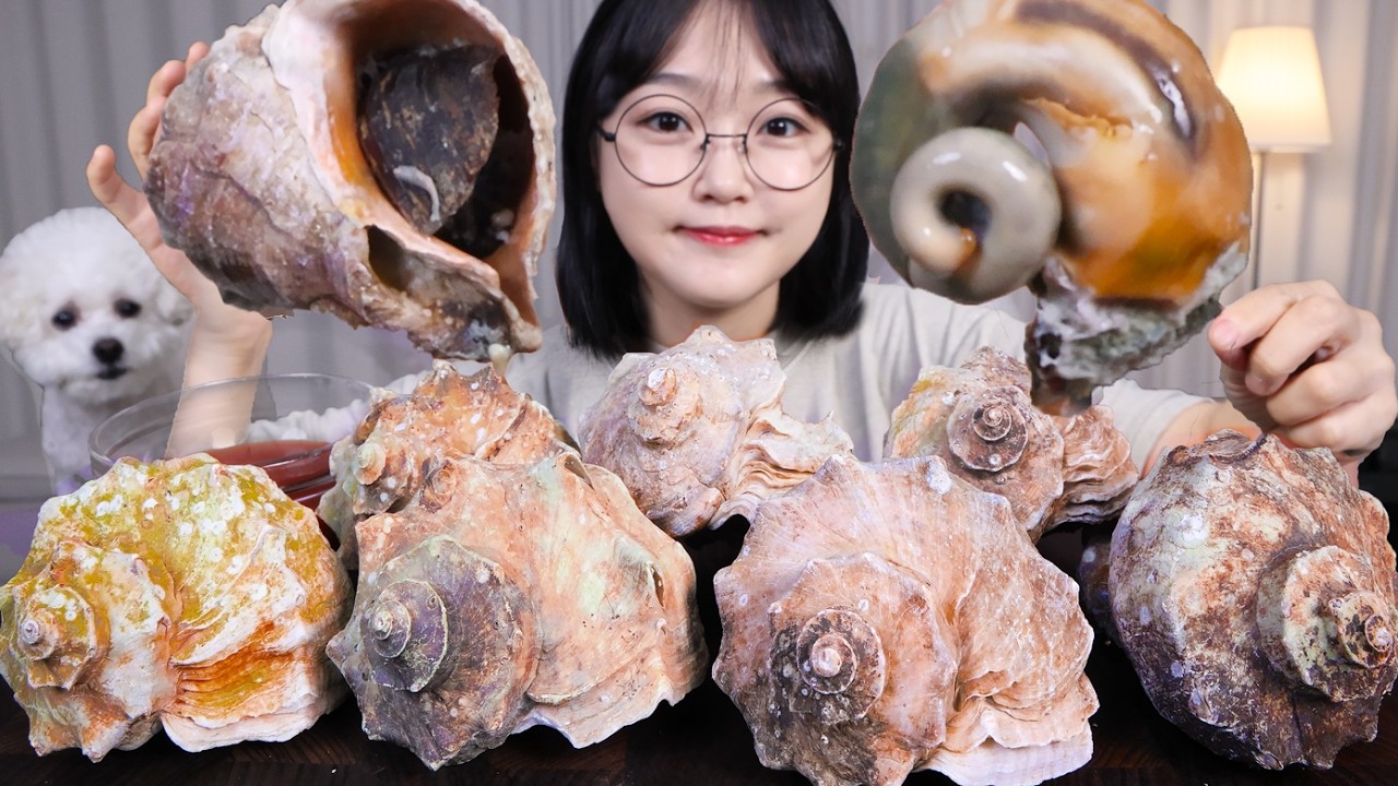 Упругая и нежная морская улитка на пару🐚Mukbang ASMR