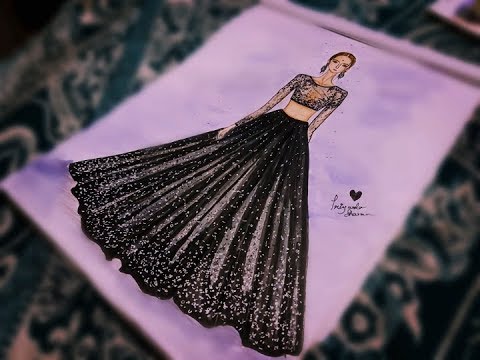 lehenga sketch  Fashion illustration sketches dresses Fashion  illustration dresses Fashion drawing dresses