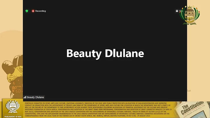 Portfolio Committee on Sport, Arts and Culture, 29 August 2023