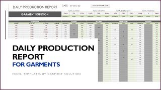 Efficient Daily Production Report (DPR) : Excel Template Tutorial for Garment Factories screenshot 1