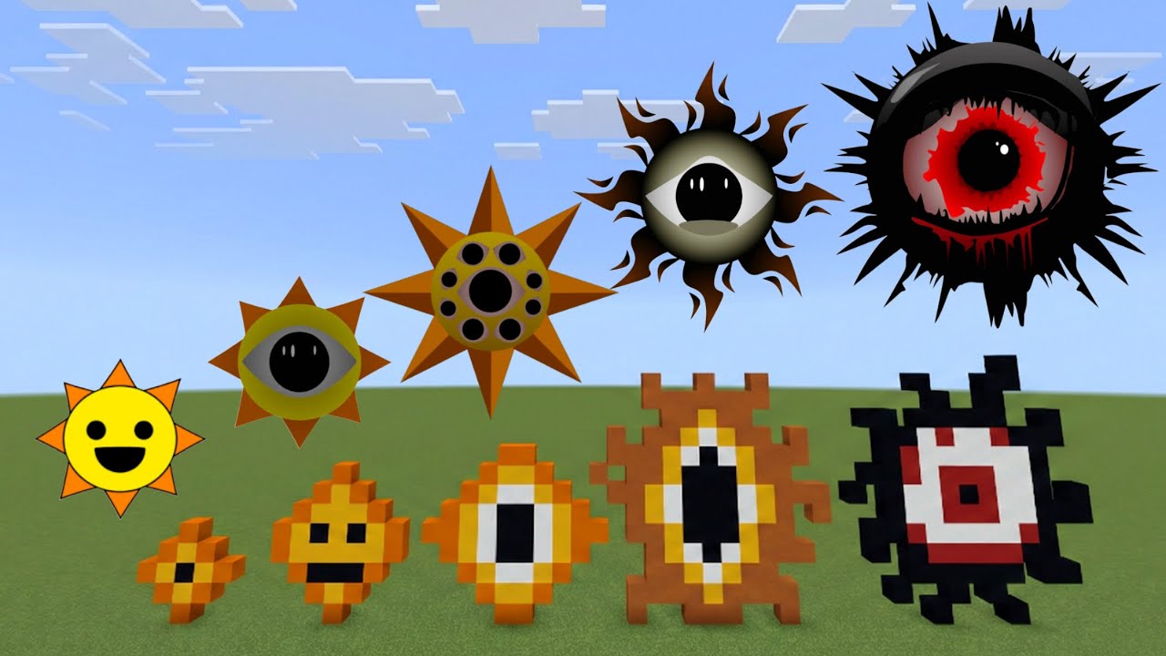 Incredibox Sprunki Mr.Sun Evolution in Minecraft PE!