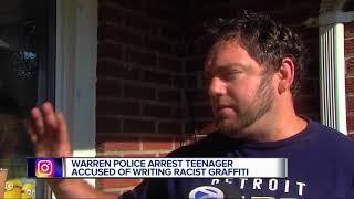 Teen admits to spray-painting racist graffiti in Warren neighborhood