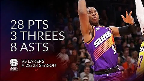 Chris Paul 28 pts 3 threes 8 asts vs Lakers 22/23 season