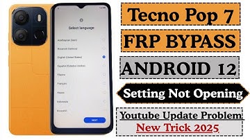 Tecno POP 7 (BF6) Frp Bypass 2025 | Apps Not Working | Share Article Not Working Android 12