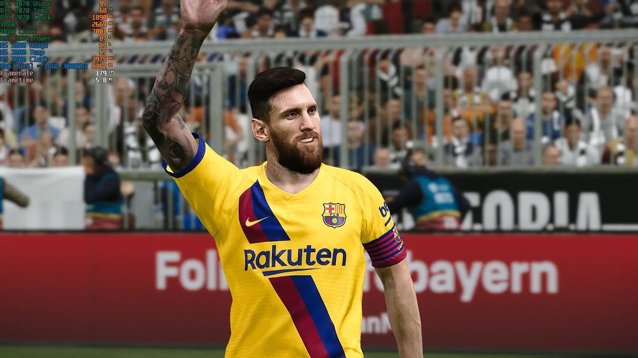 PES 2020 | RYZEN 5 3600 | RTX 2070 8GB | (1080P) High Settings (FPS Unlocked)