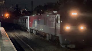 【4K高画質】【E501系２編成８両  JR九州への譲渡に伴う甲種輸送】JR貨物EH500形78号機＋E501系元K752編成＋K753編成が川崎新町駅を通過！（9598レ・甲92）2025.9.9