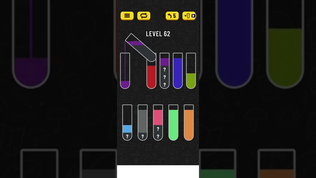 water sort puzzle level 62 solution 