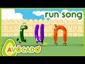 Run song  dance song for kids  singalong and dance  phonics  avocado abc