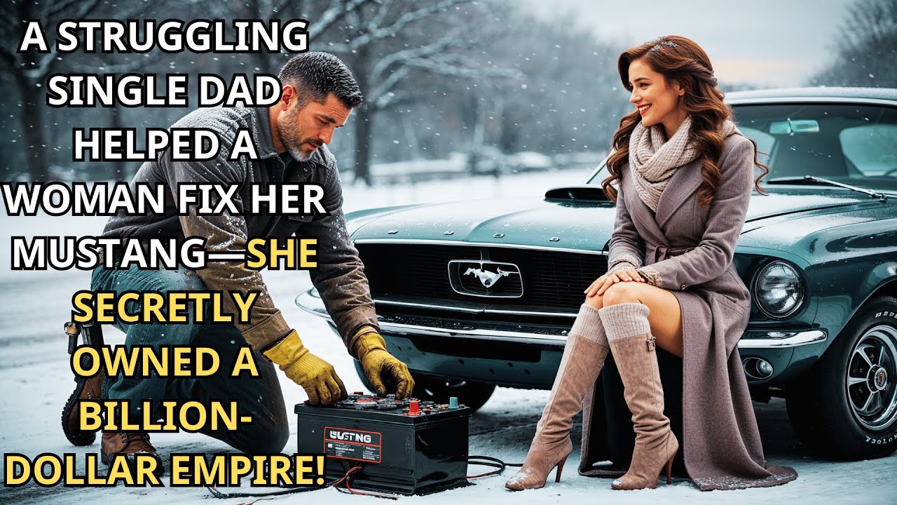 A STRUGGLING SINGLE DAD HELPED A WOMAN FIX HER MUSTANG—SHE SECRETLY OWNED A BILLION-DOLLAR EMPIRE!
