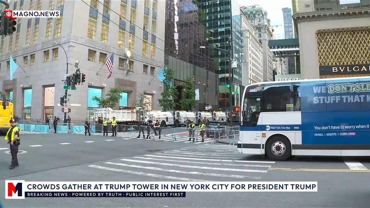 🇺🇸 Trump Tower in New York City Attracts Crowds Awaiting