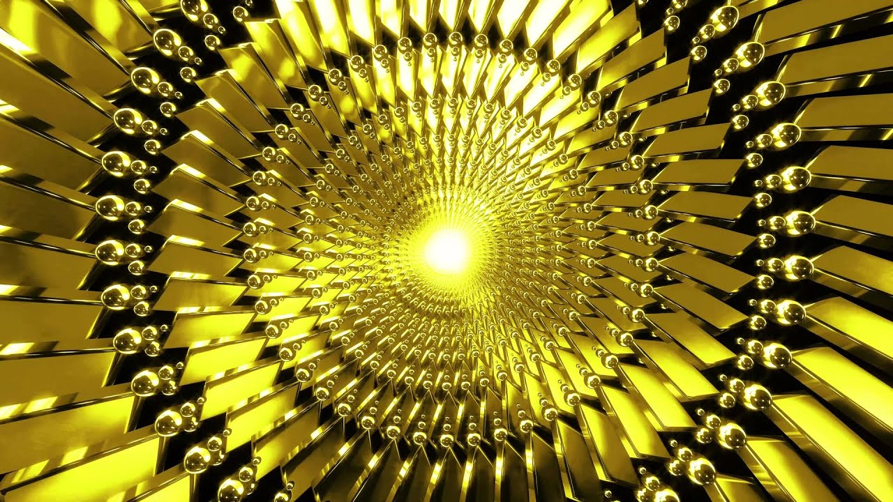 4K VJ Loops Abstract Motion Background || Golden kaleidoscope VJ Loops ...