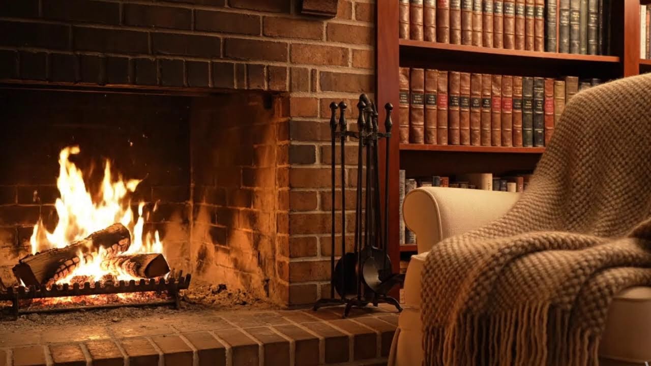 Live Peaceful Fireplace Reading Ambience | ASMR for Sleep