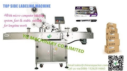 automatic plane labeling machine suppliers top surface two heads label applicator video for Jim