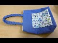 かわいいトートバッグの作り方  ポケット付き Tote bag with pocket ハンドバッグ